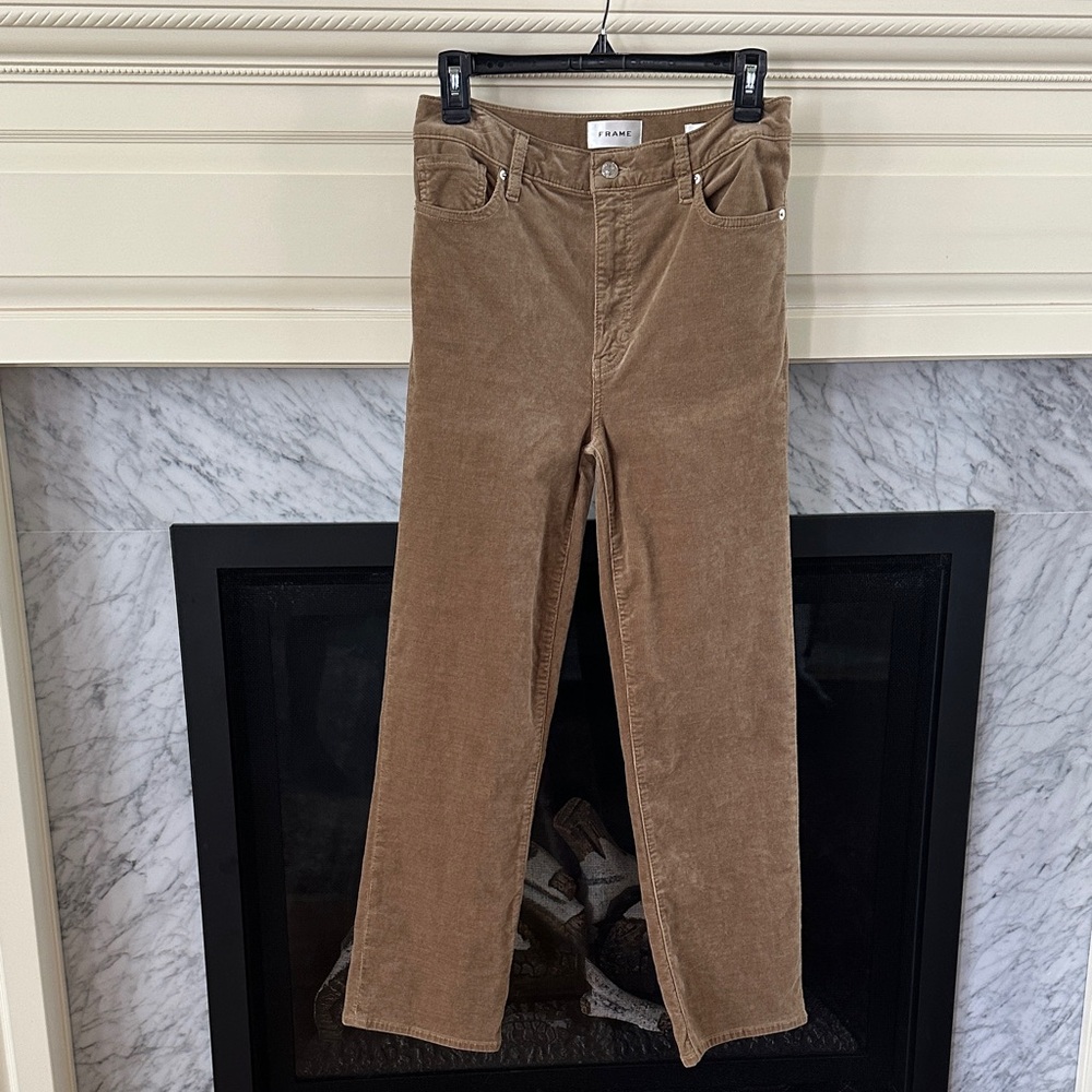 FRAME Denim Straight Leg Corduroy Pants in Camel Brown - Picture 2 of 6